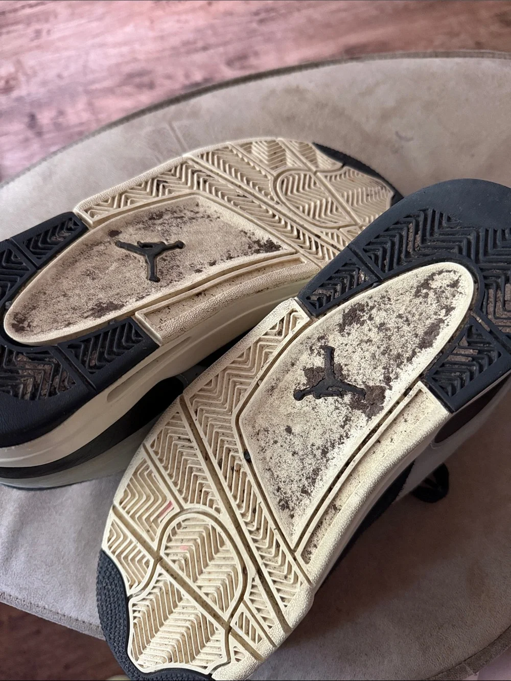 Men's Black and Cream Casual Sneakers Nike air